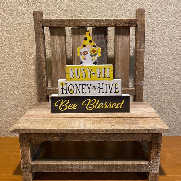 Busy Bee, Honey Hive, Bee Blessed Gnome Wood Sign, Honey Bee Gnome Sign - Picture 2 of 11